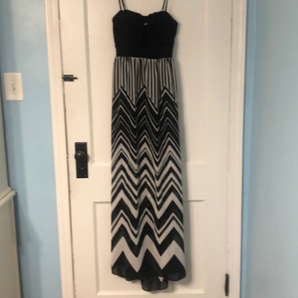 Black and white maxi dress